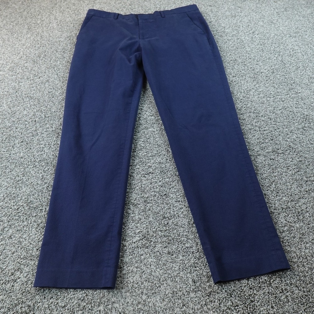 Express Pants Mens 36X34 Blue Slim Chino Trouser Dress Flat Front Golf Stretch
